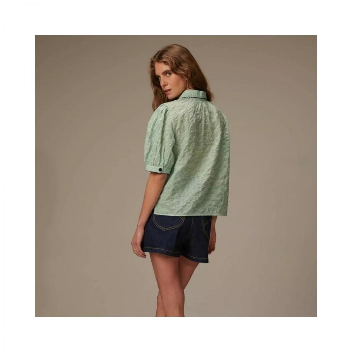 cristall short sleeve shirt - green - bag