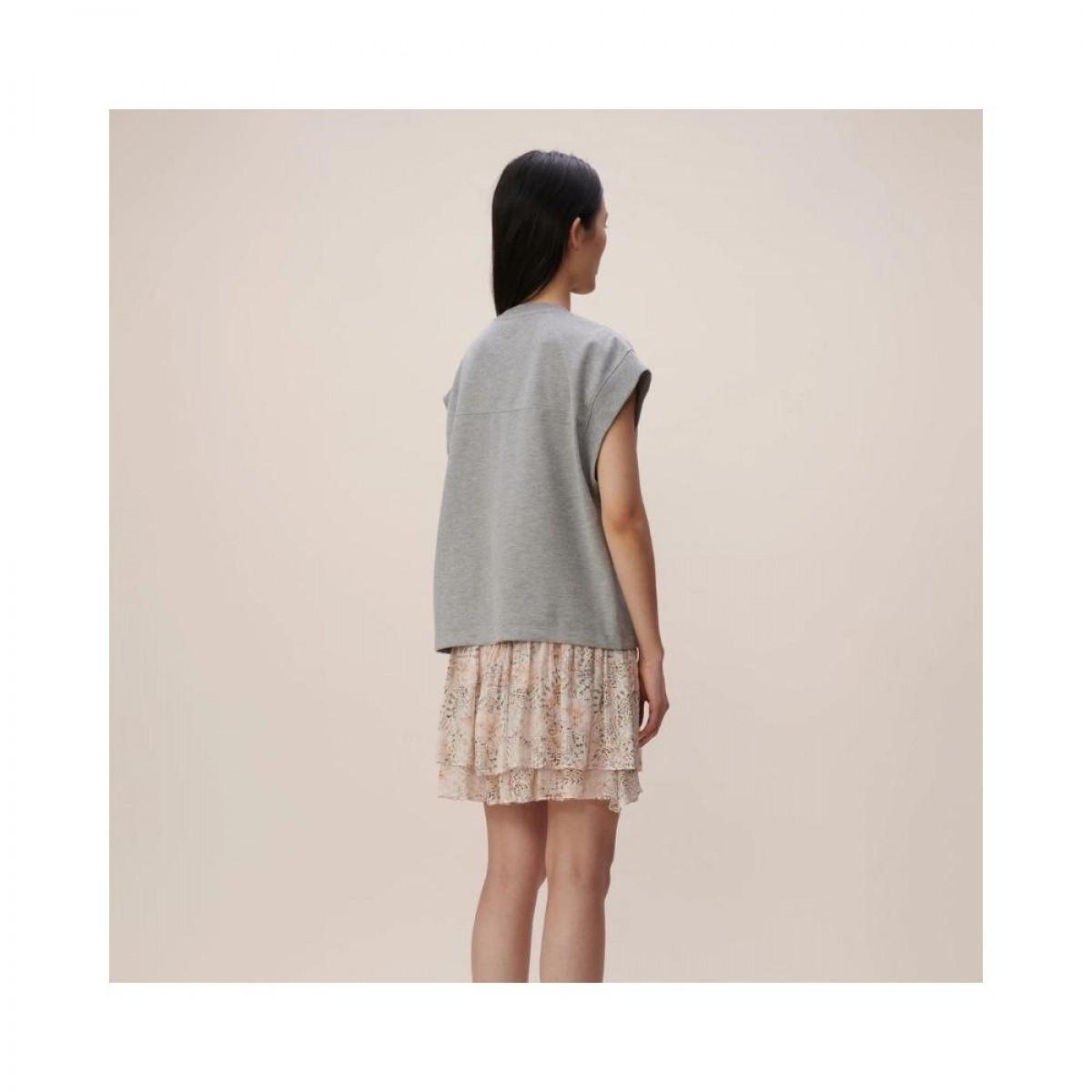 celina t-shirt - grey melange - model bagfra