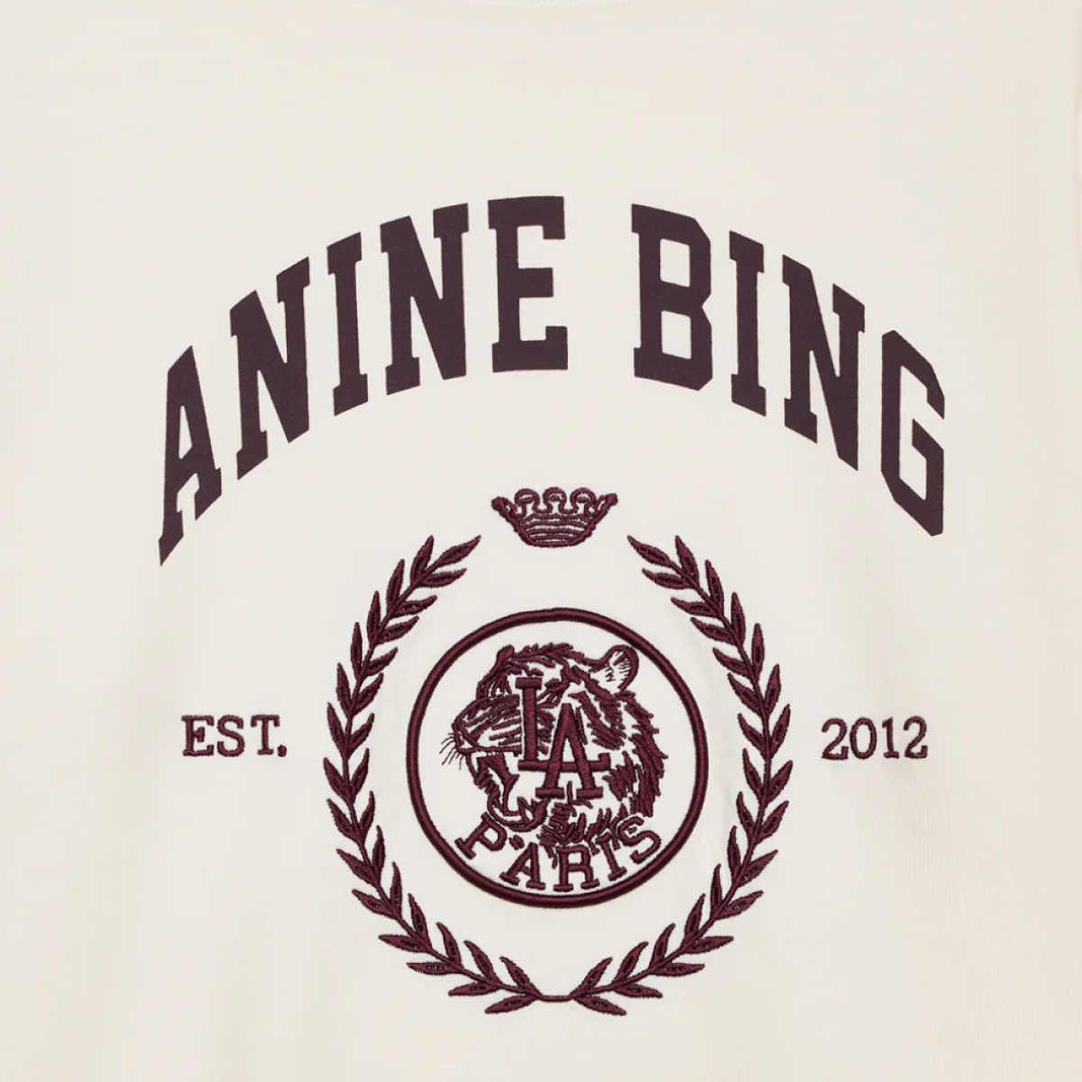 anine bing jaylin tee collegiate - cream - logo
