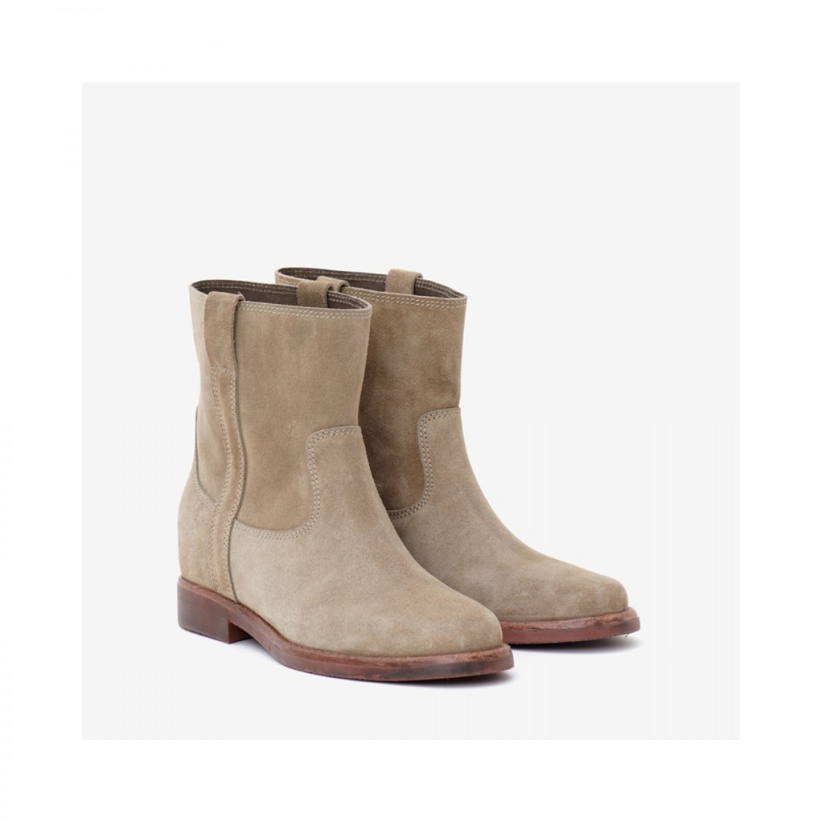susee suede ankle boots - taupe - siden 