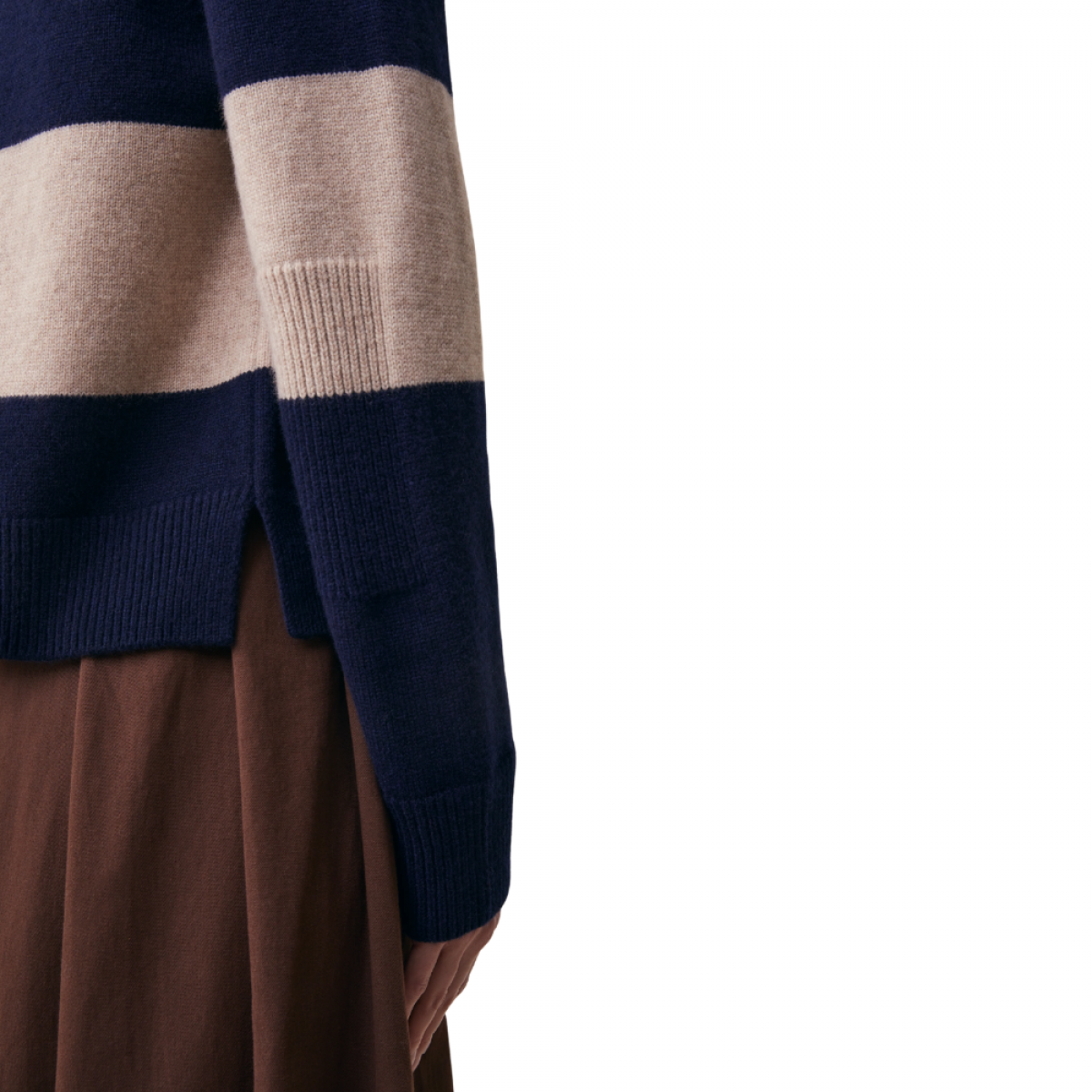 moismont sweater gregor no 210 - stripes beige - patch