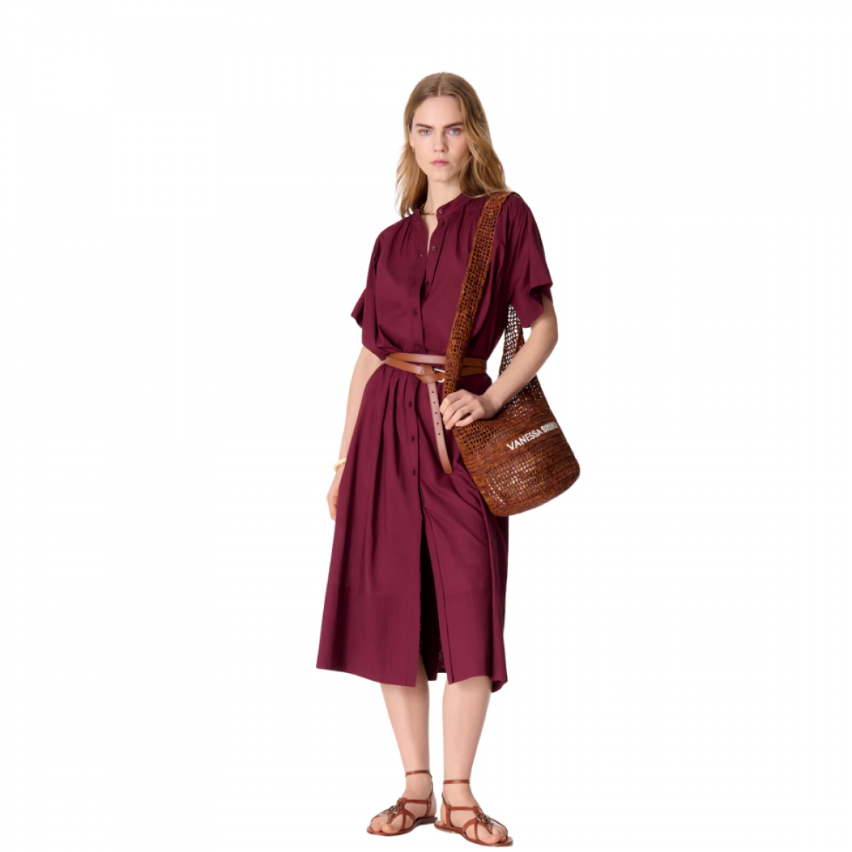 ciao dress - bordeaux - model front
