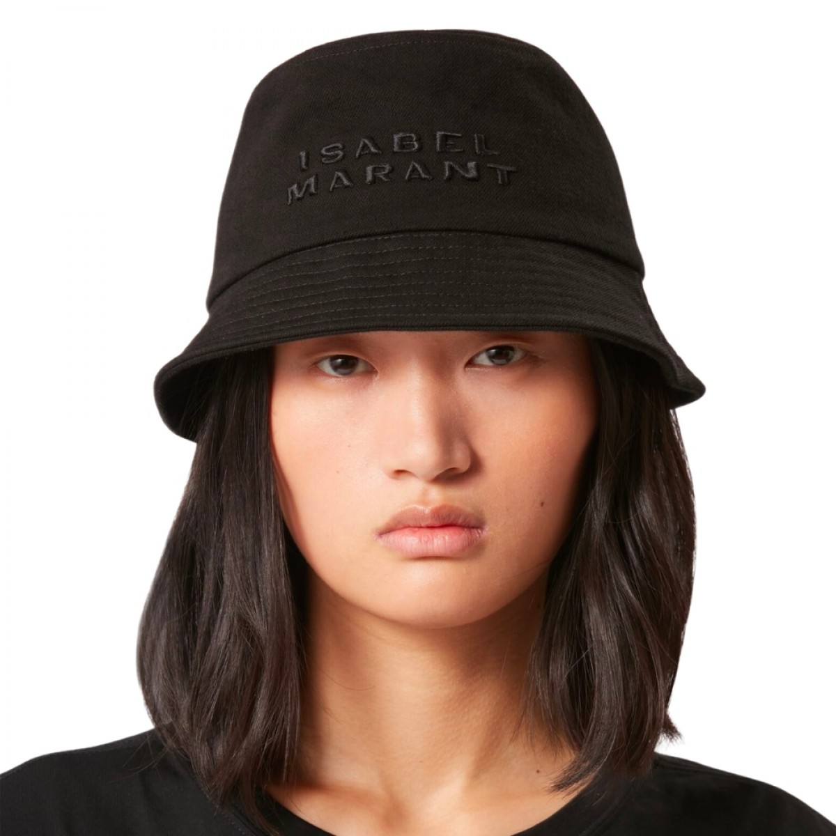 haley logo hat - black - model front