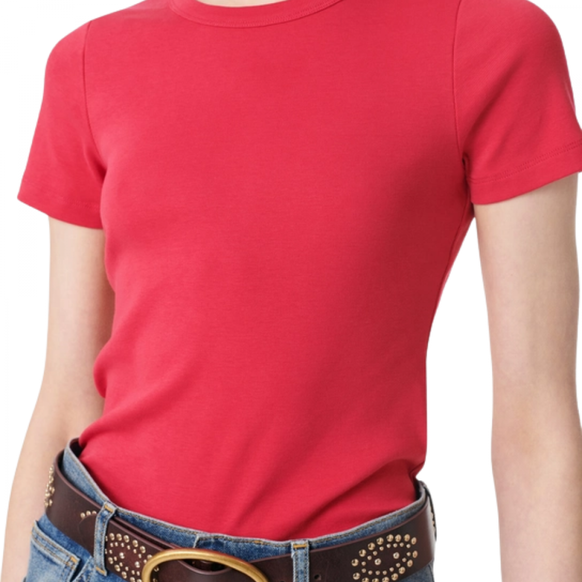 glendon t-shirt - pomegrenate - hals 