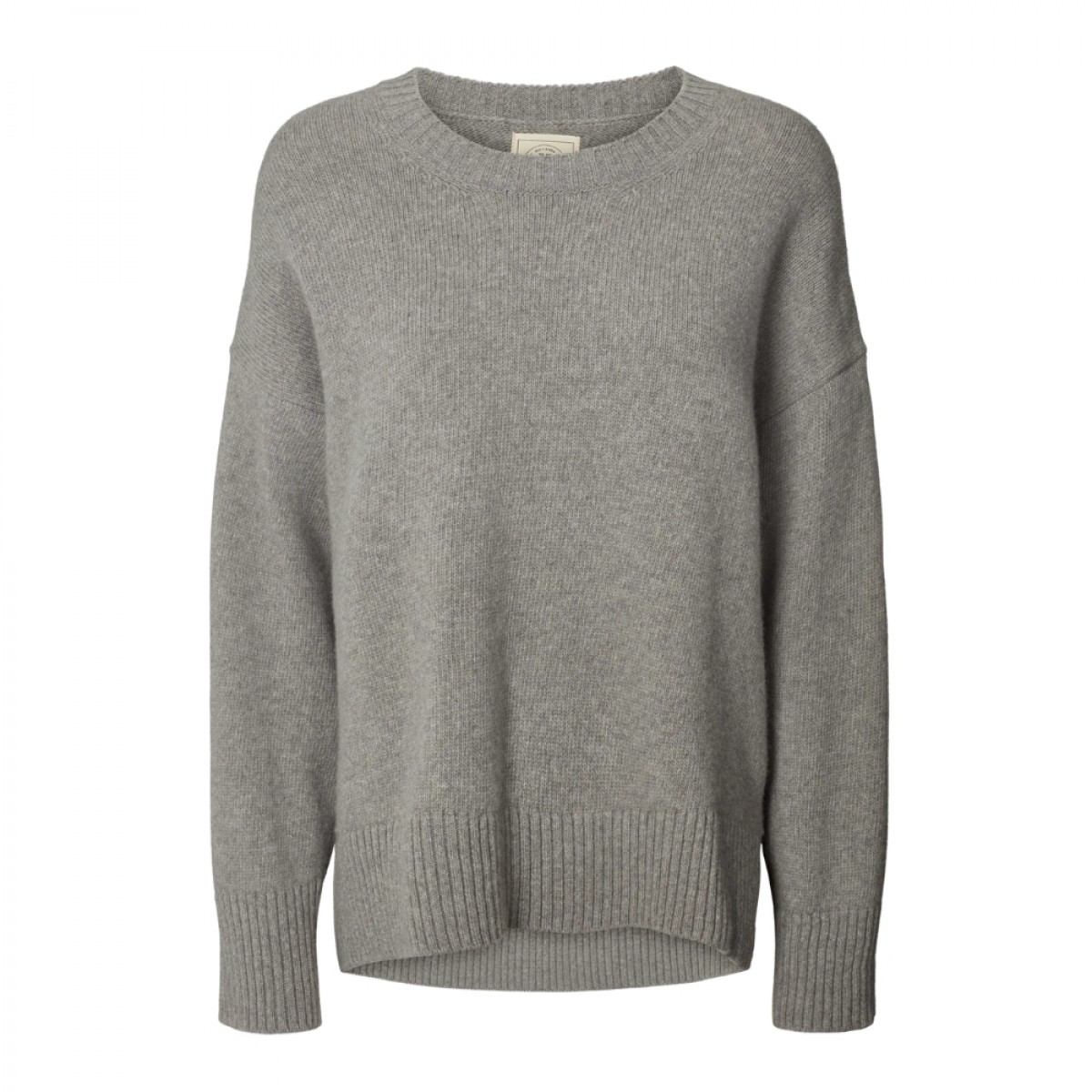 vigga lambswool jumper - grey melange - front