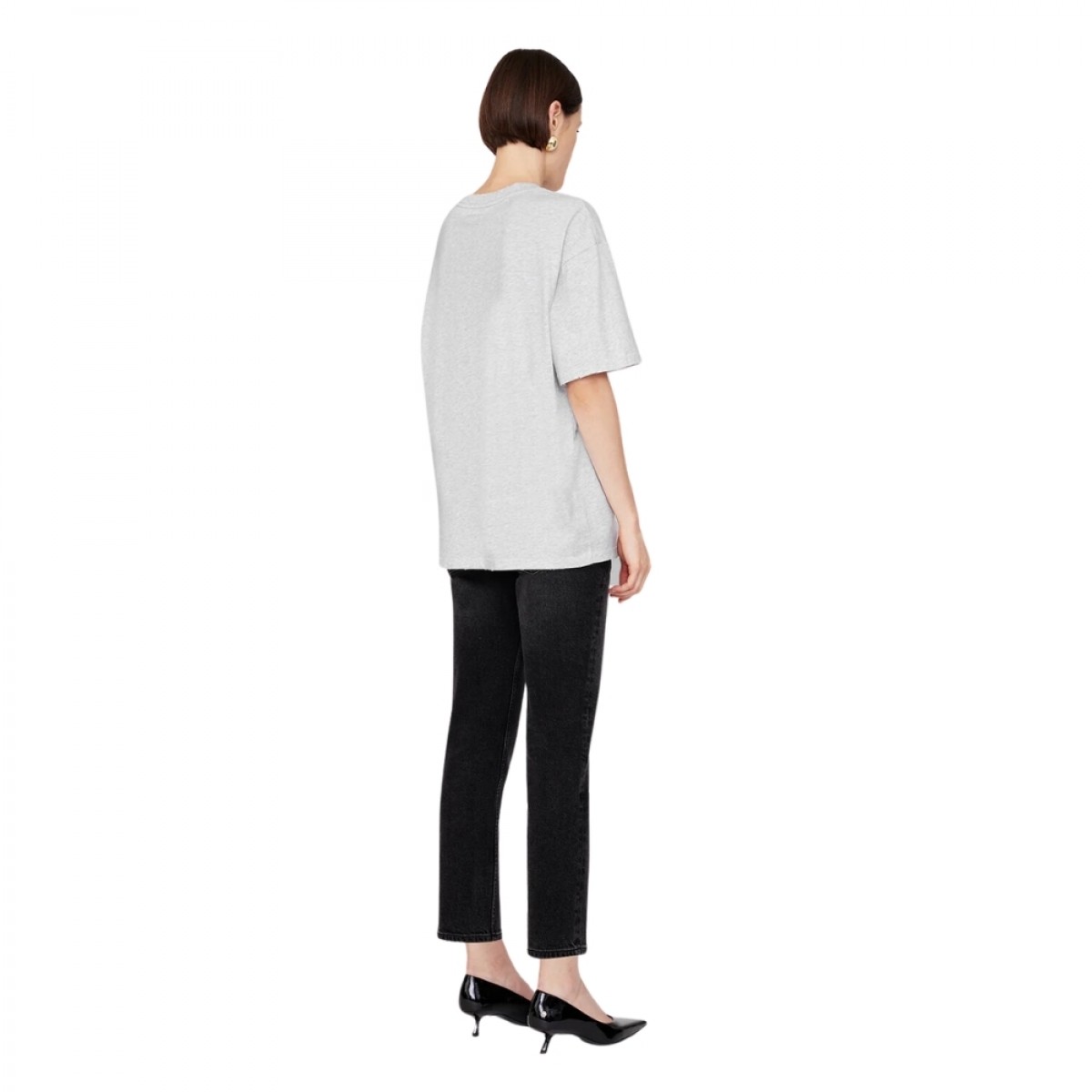 anine bing myers tee - heather grey - ryg