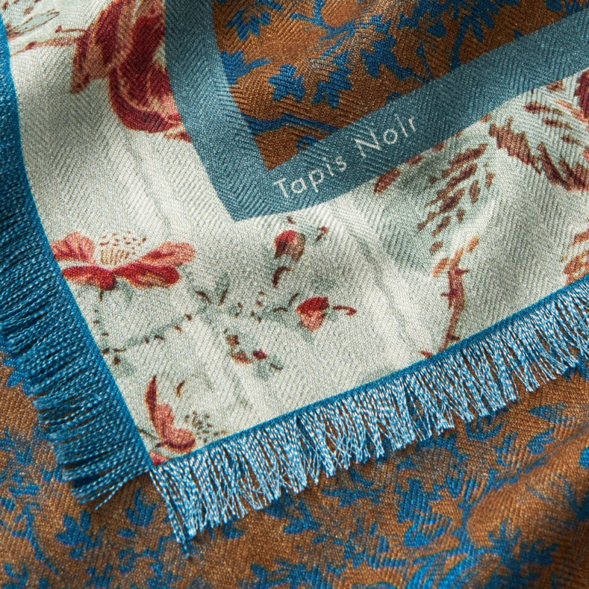 wool small gigi scarf - brown - logo