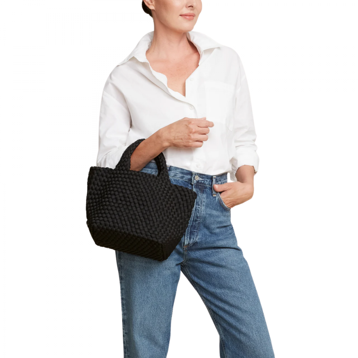 st barths small tote onyx - black - look