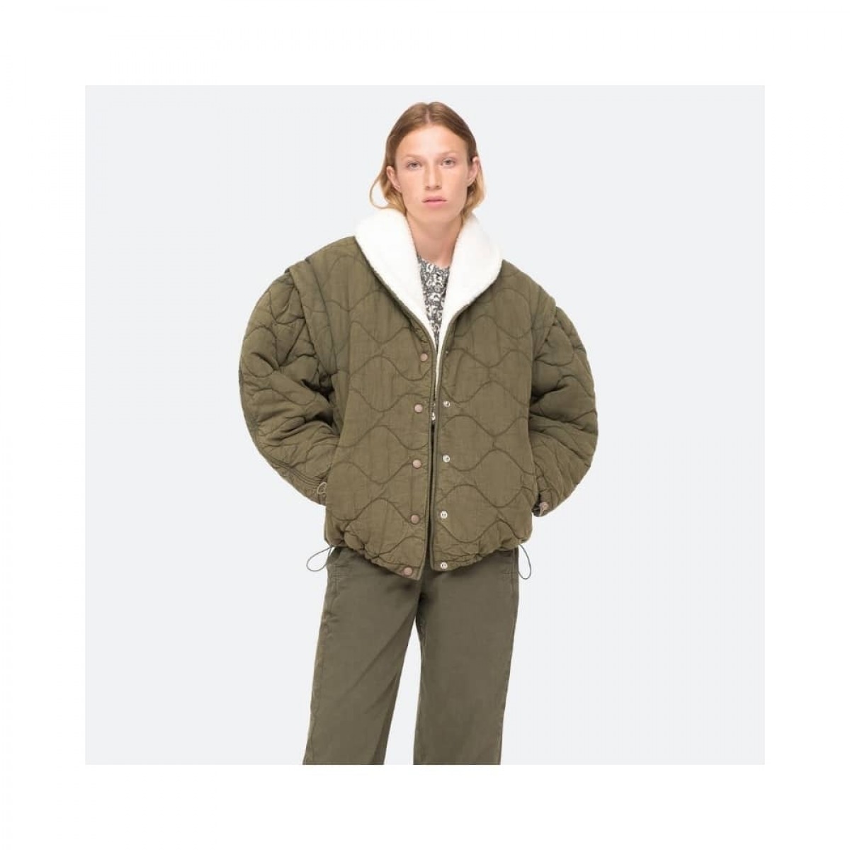 layla quilted jacket - army