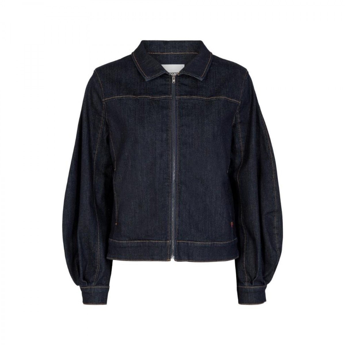 greta zip jacket - denim blue - front