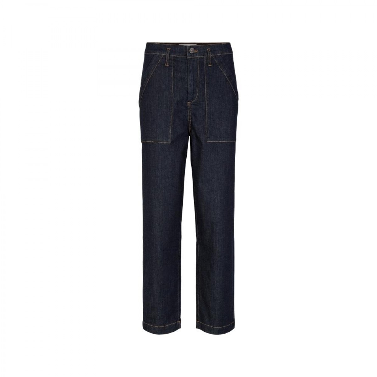 greta jeans raw denim - denim blue - front