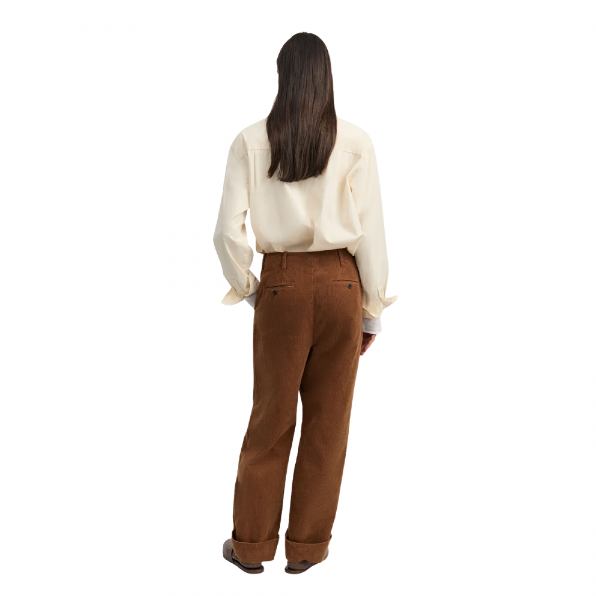 aiayu toto pant corduroy - cognac - model ryg