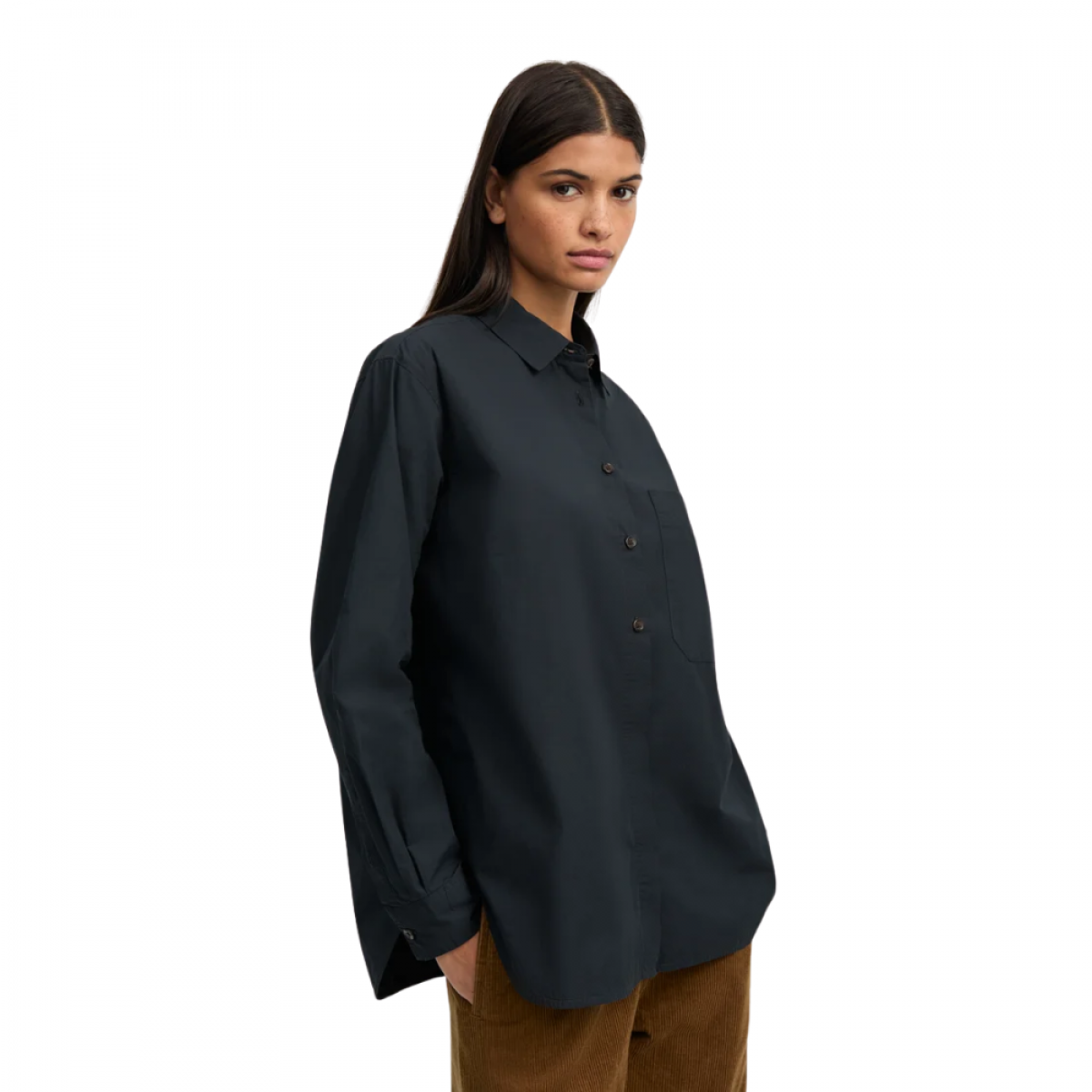 aiayu lynette shirt dark horn - black navy