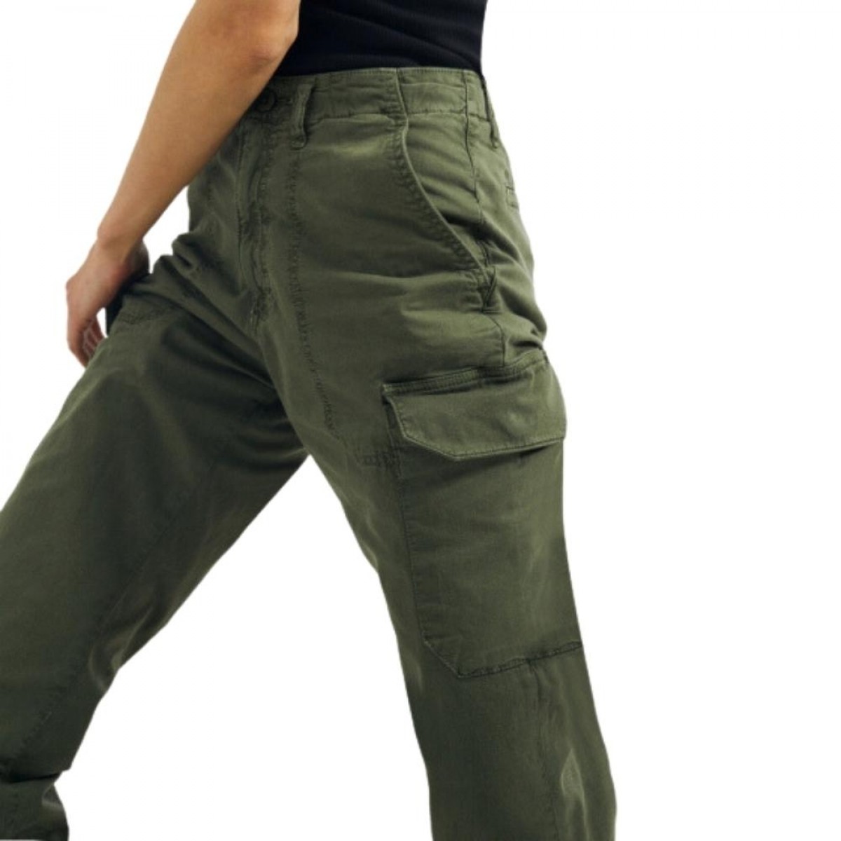 battle cargo pants - army - lårlomme fra siden 