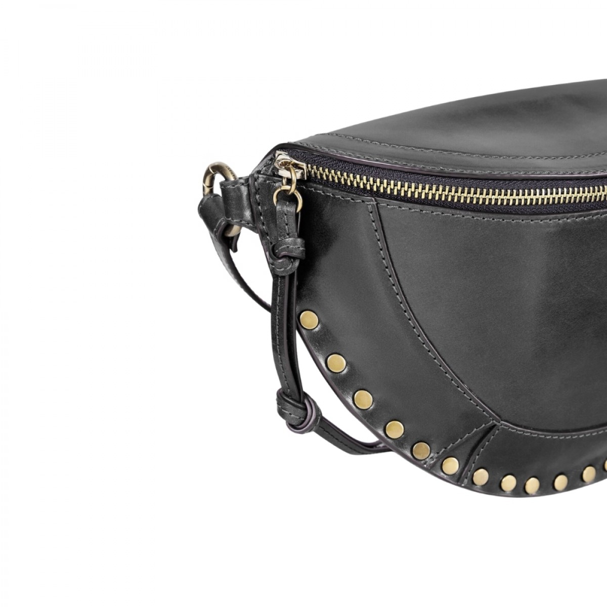 skano leather belt bag - black - zipper