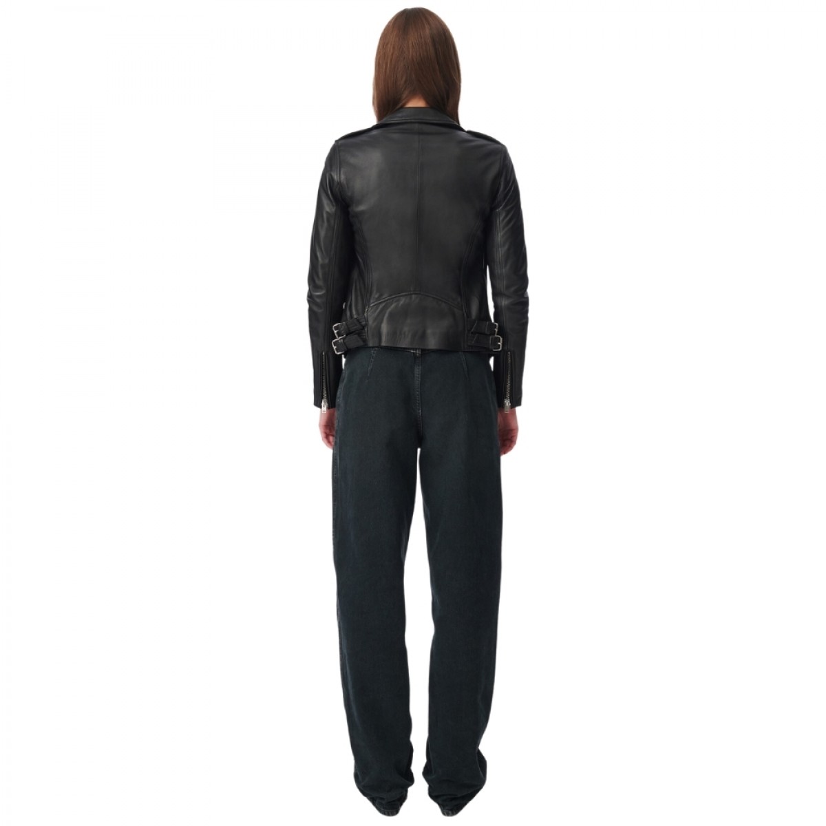 newhan leather jacket - black - ryg