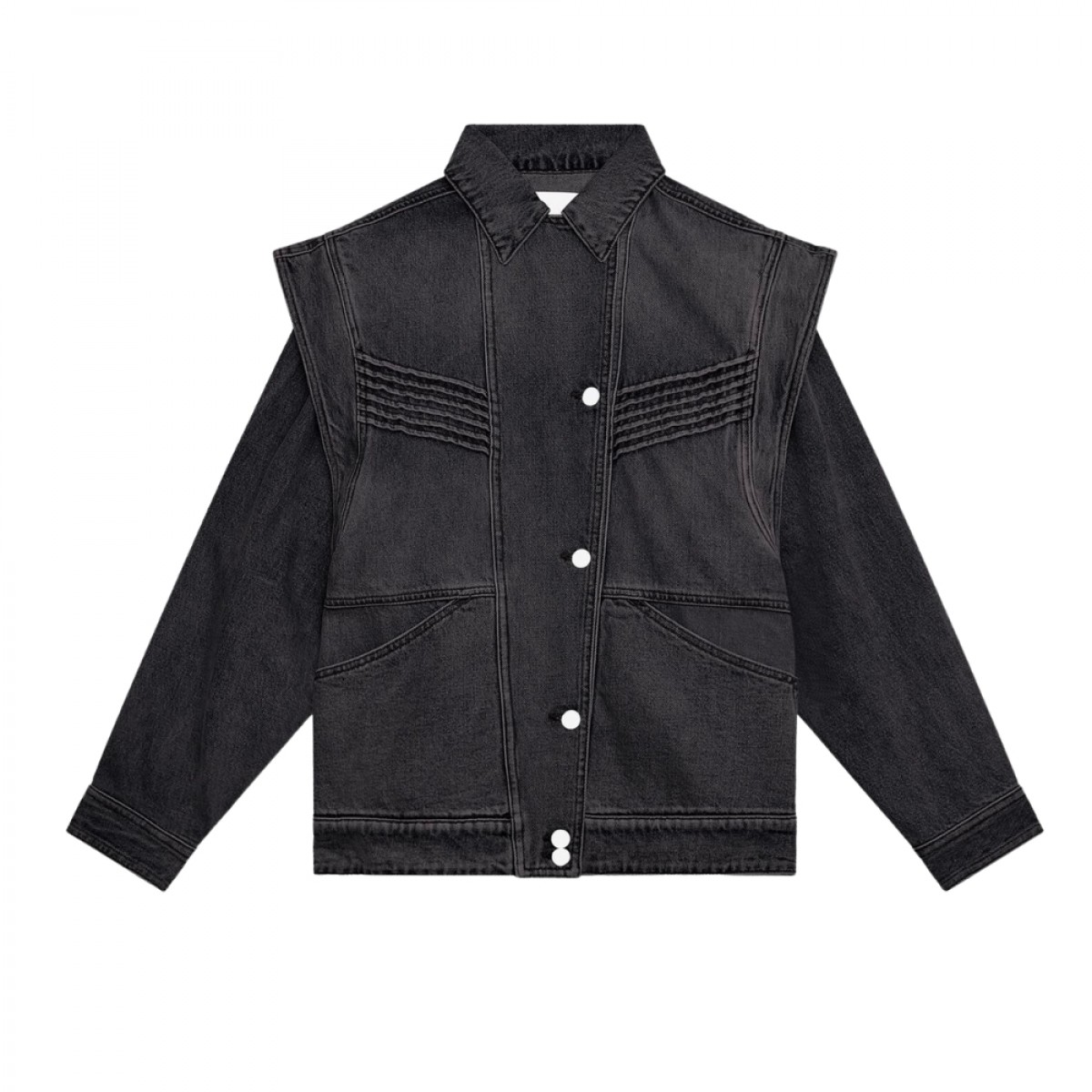 harmon jacket - faded black - front