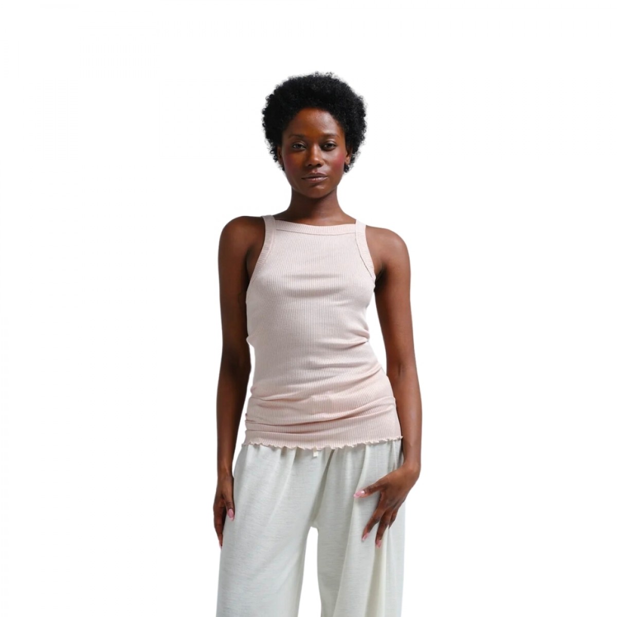 silky daze top - rosie beige - look