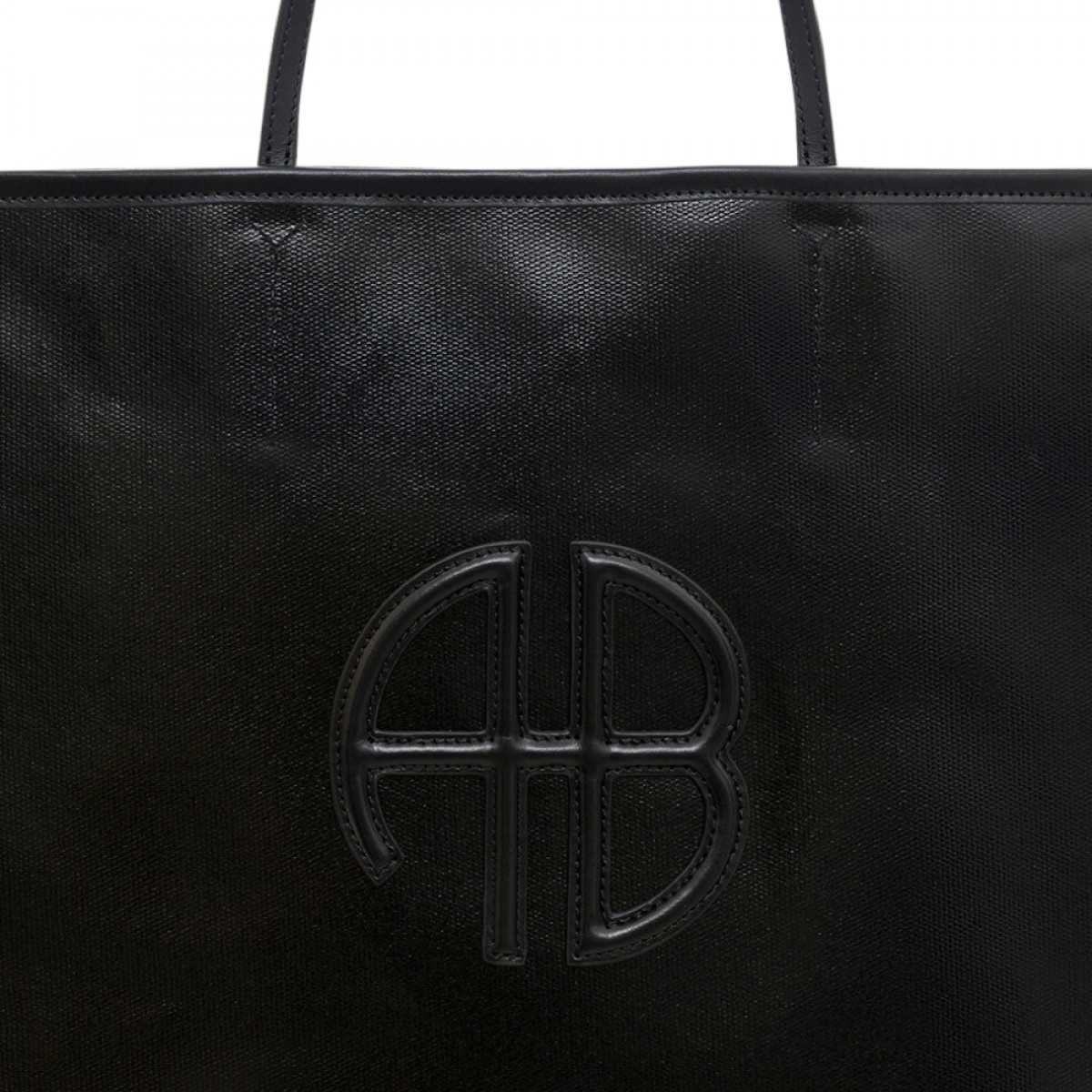 anine bing emma tote - black - logo