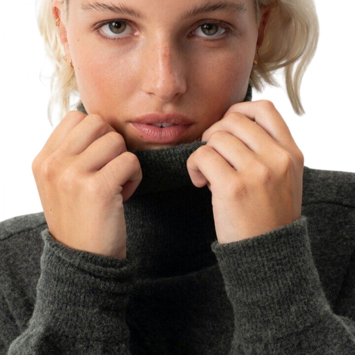 women's turtleneck raxow - charcoal melange - ærmer 
