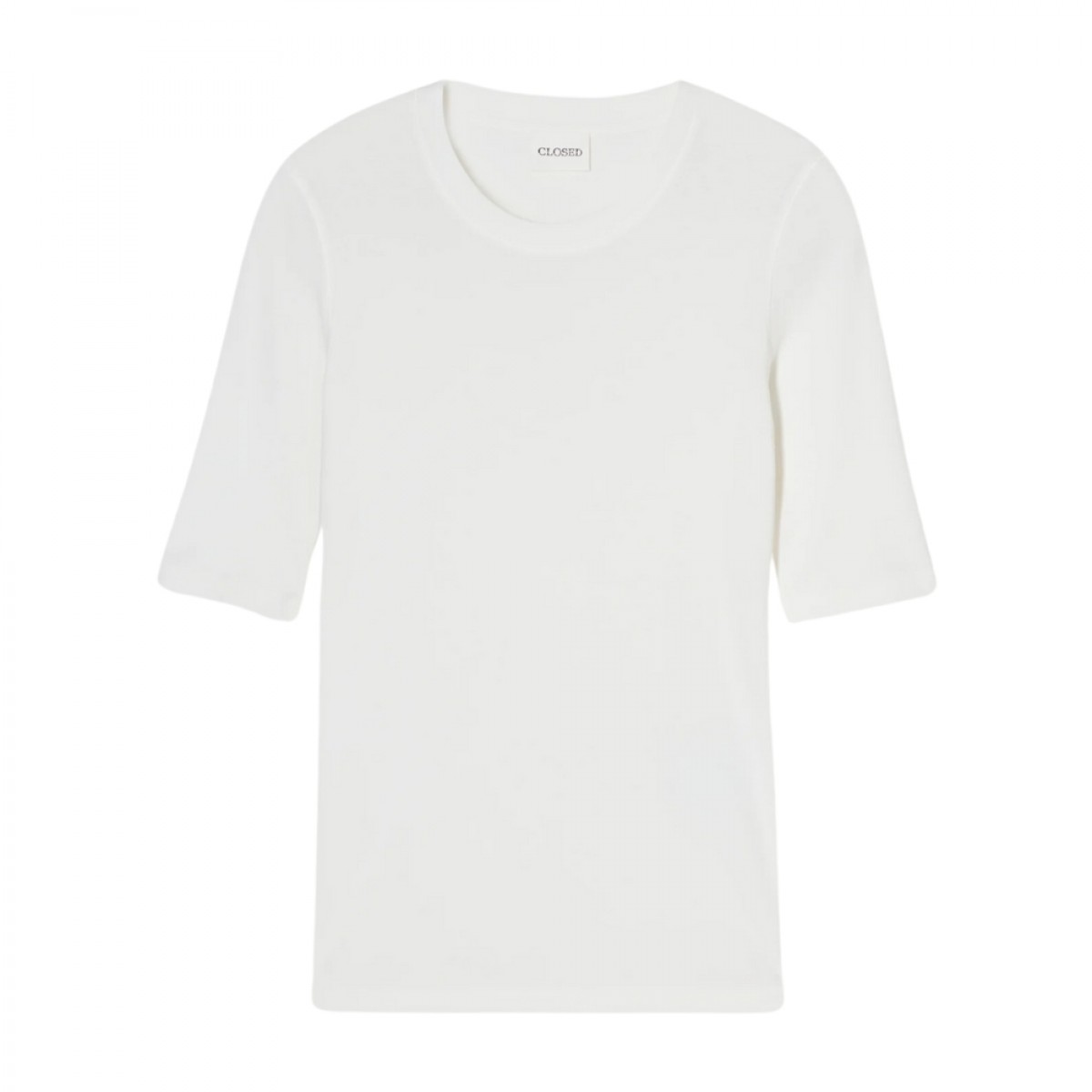closed crewneck shortsleeve tee - ivory - front