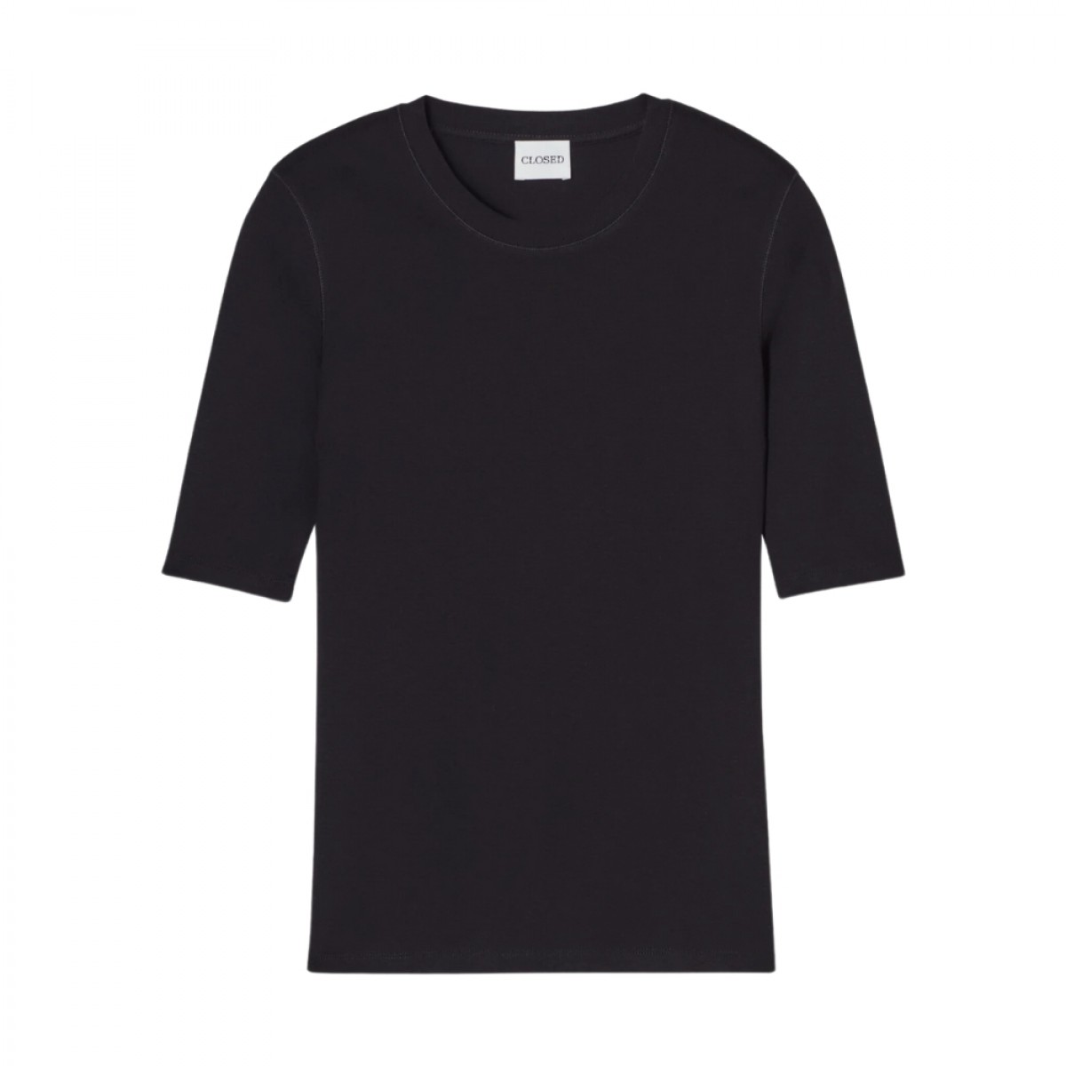 closed crewneck shortsleeve tee - black - front