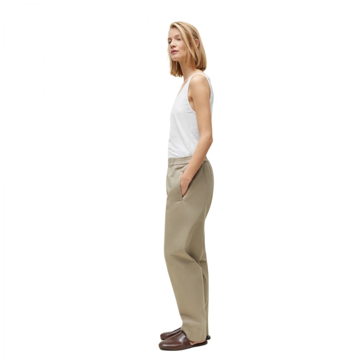 coco pant twill - light vintage army - fra siden 