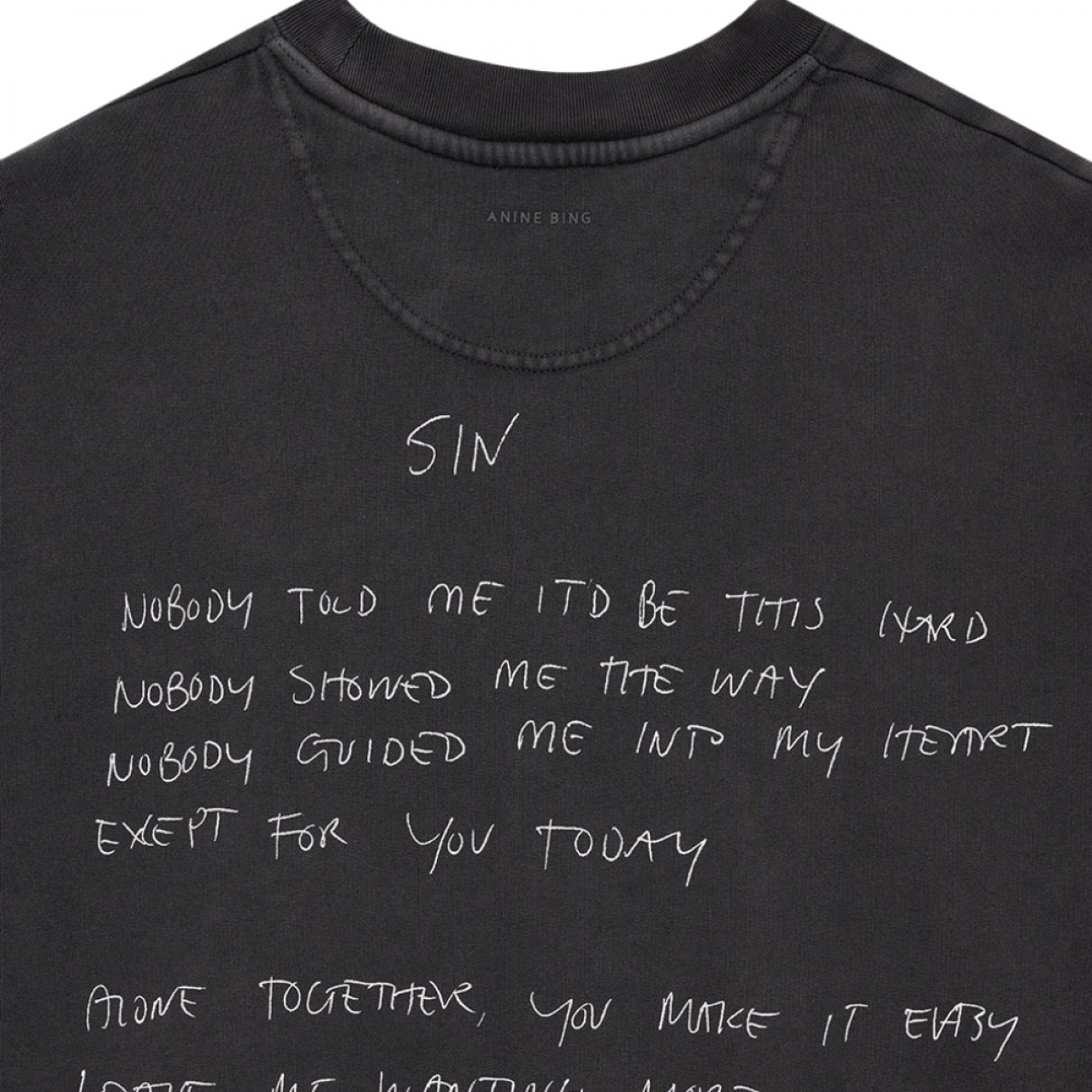 anine bing jaci sweatshirt lyrics - washed black - lyrics