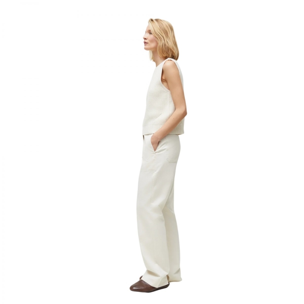 river pant - pure ecru - fra siden 