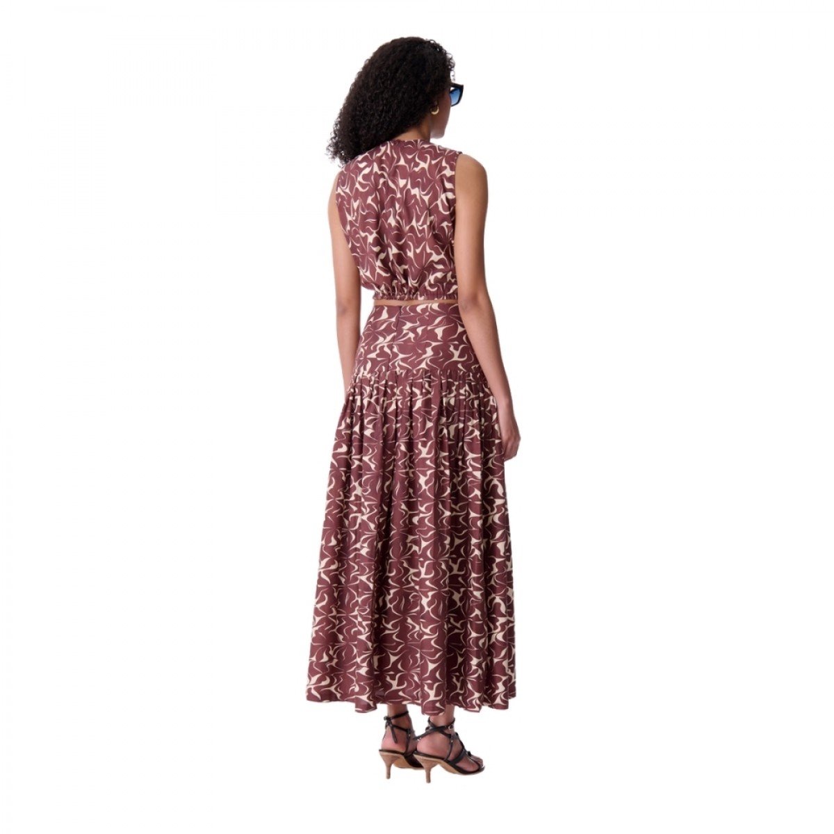 elysee skirt - brun - ryg