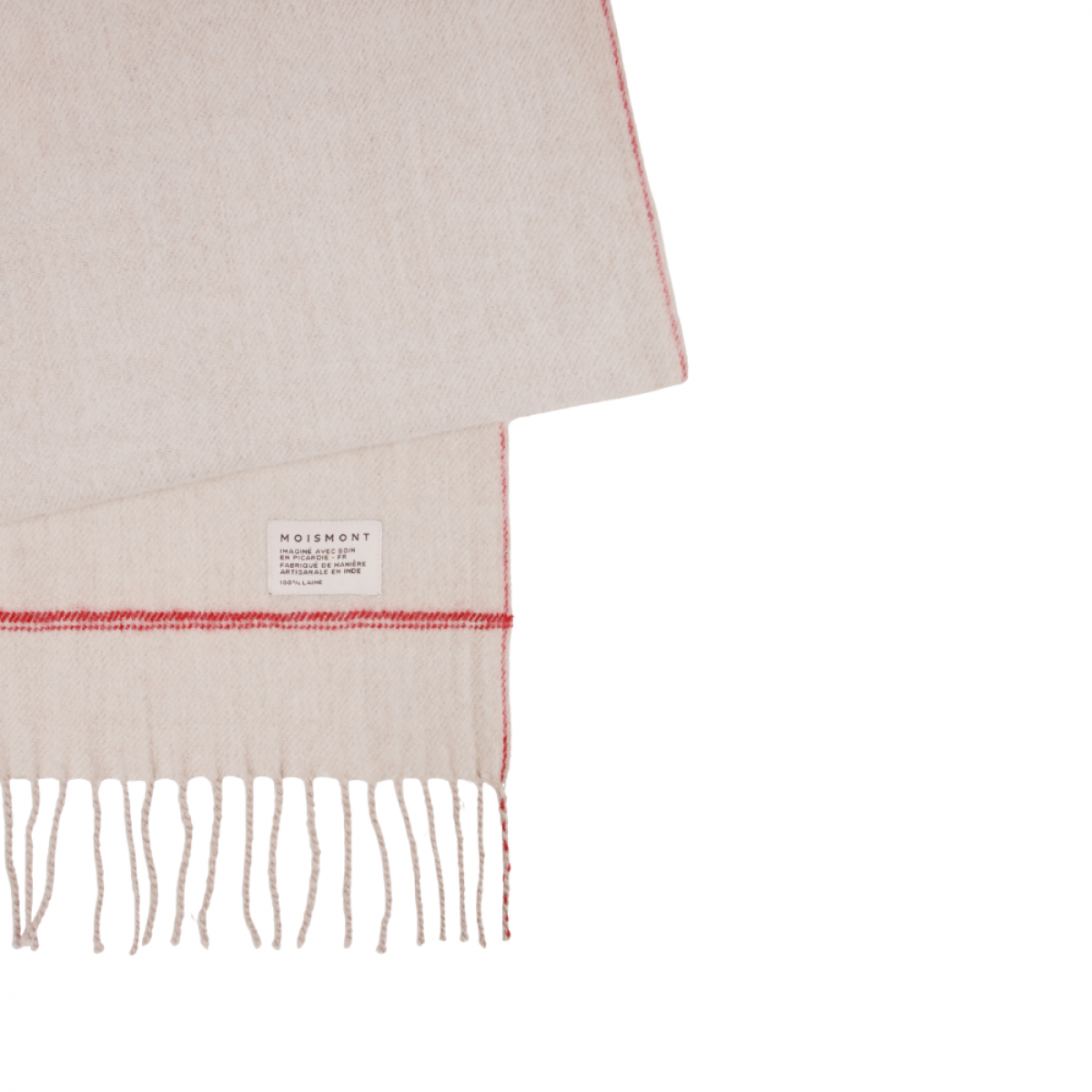 moismont scarf tudor no 855 cord - light grey - logo