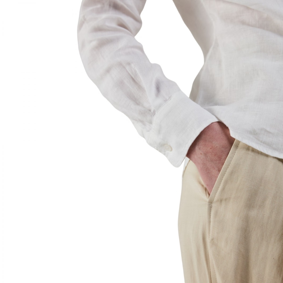 sofie linen shirt - white - model ærme
