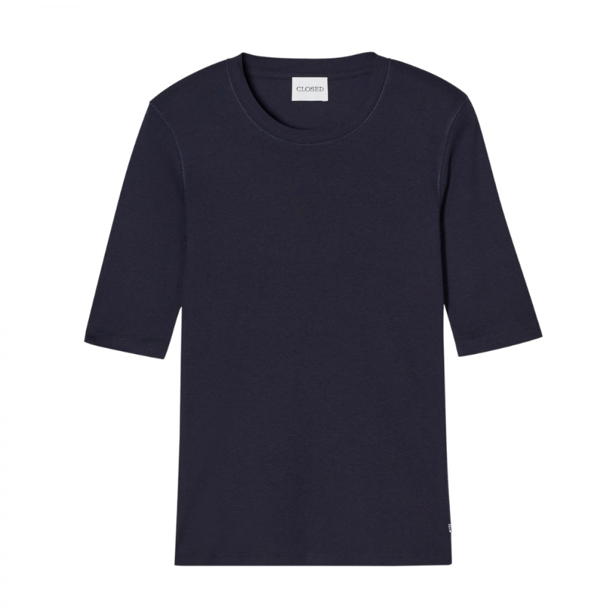 closed crewneck shortsleeve tee - dark navy - front