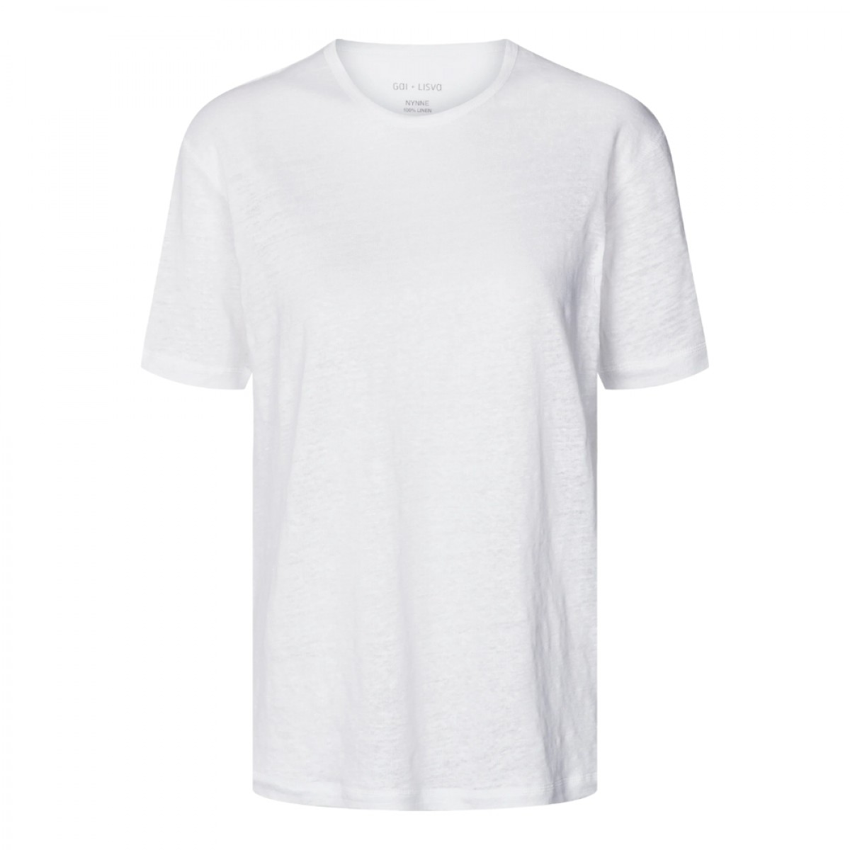 nynne s/s linen tee - white - front
