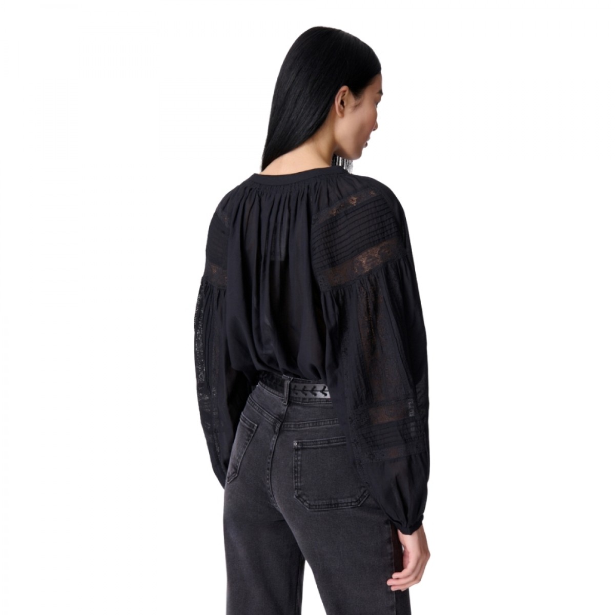 nipoa blouse - black - ryg