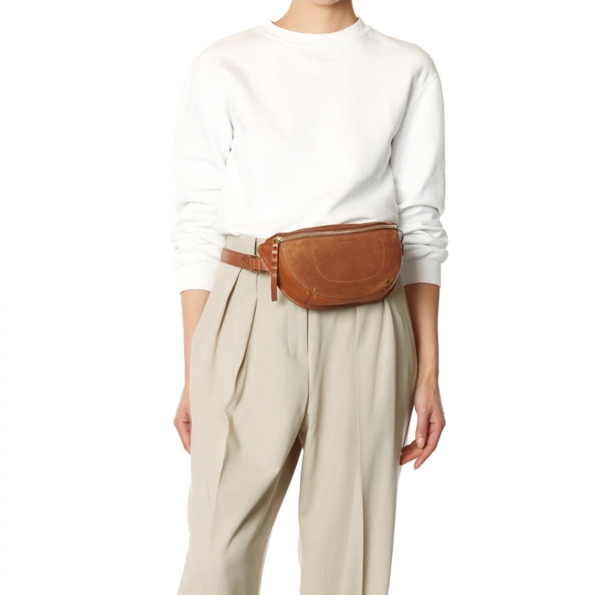 jerome dreyfuss lino banane - caramel - model front