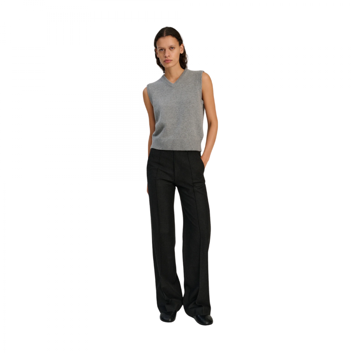rhea vest - mid grey - look