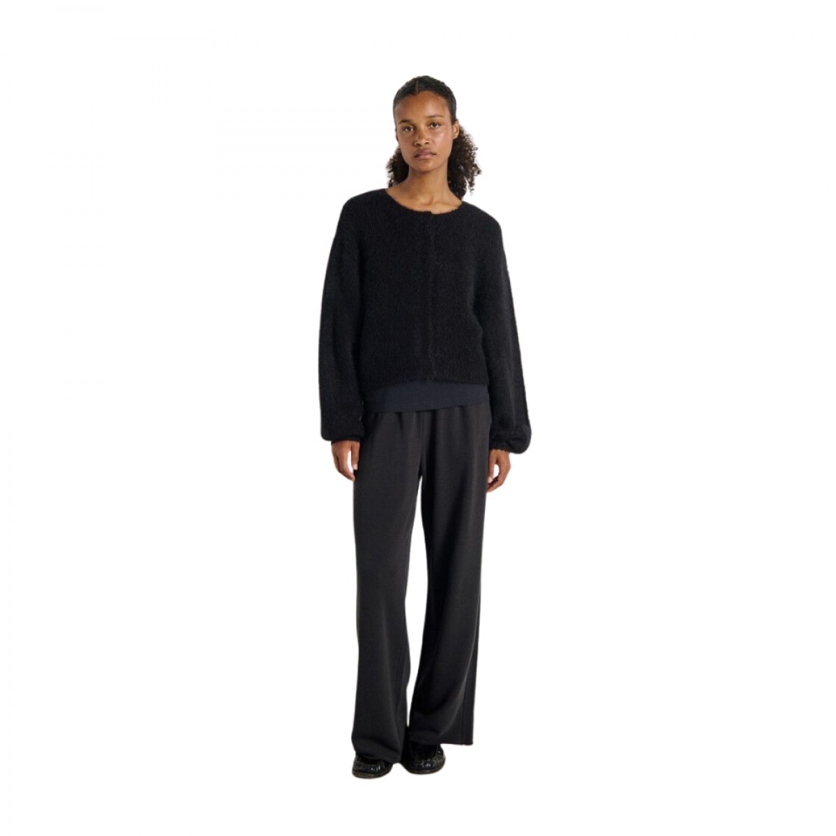 women's cardigan niby - black - model look