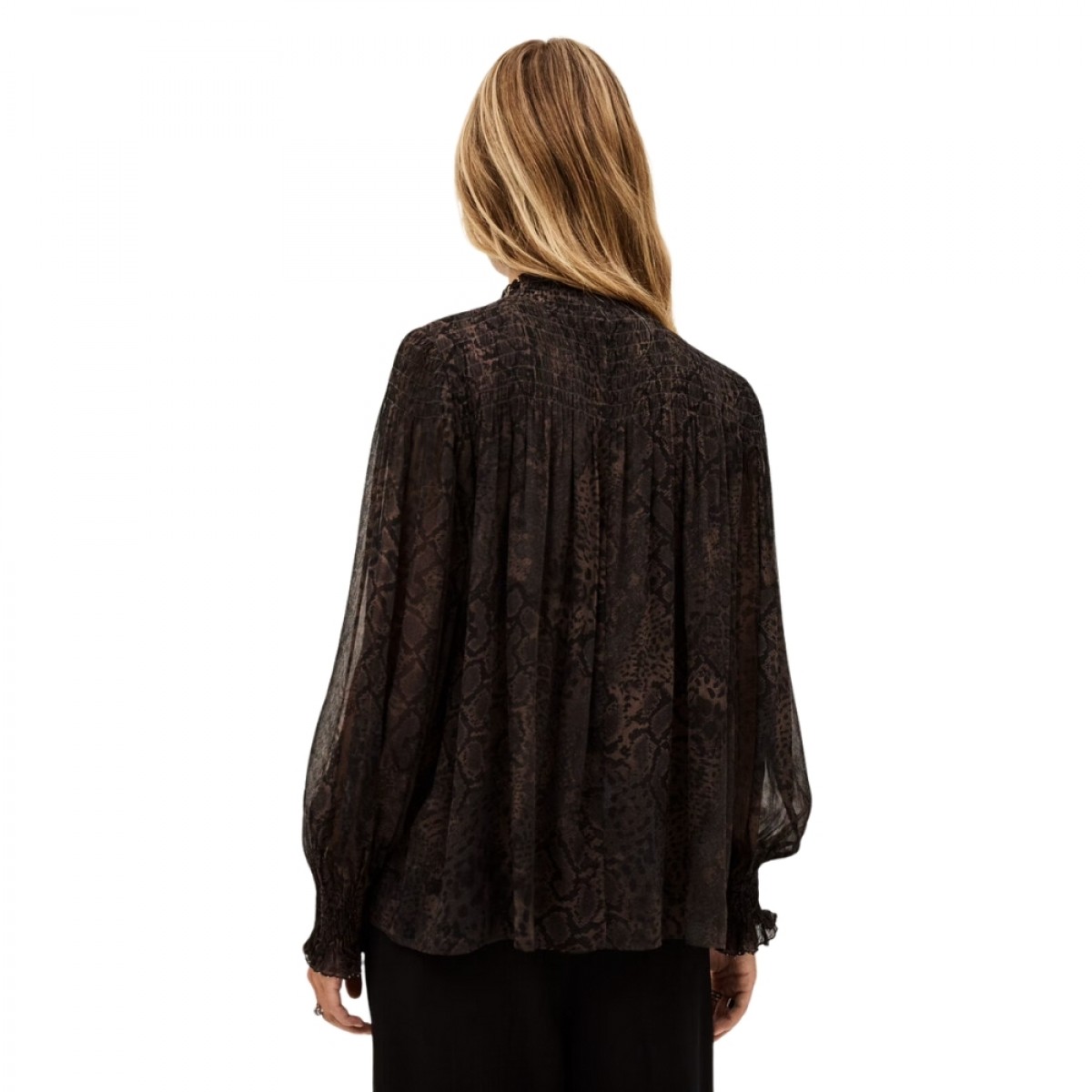 high neck blouse shamy - marron - ryg