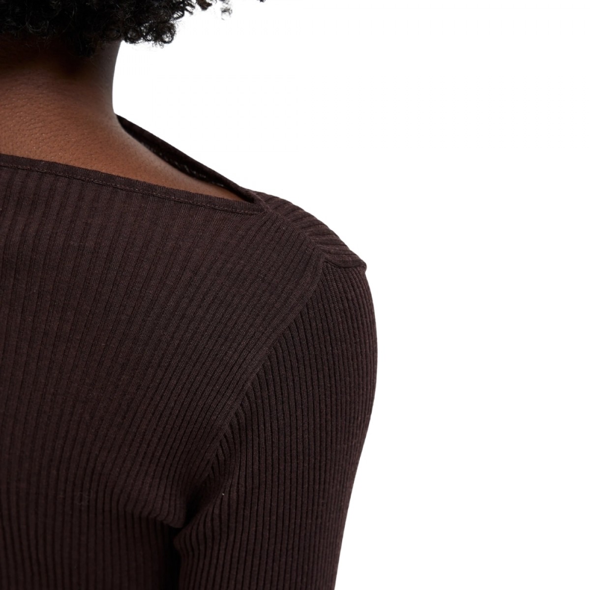 elegante blouse - dark brown - hals