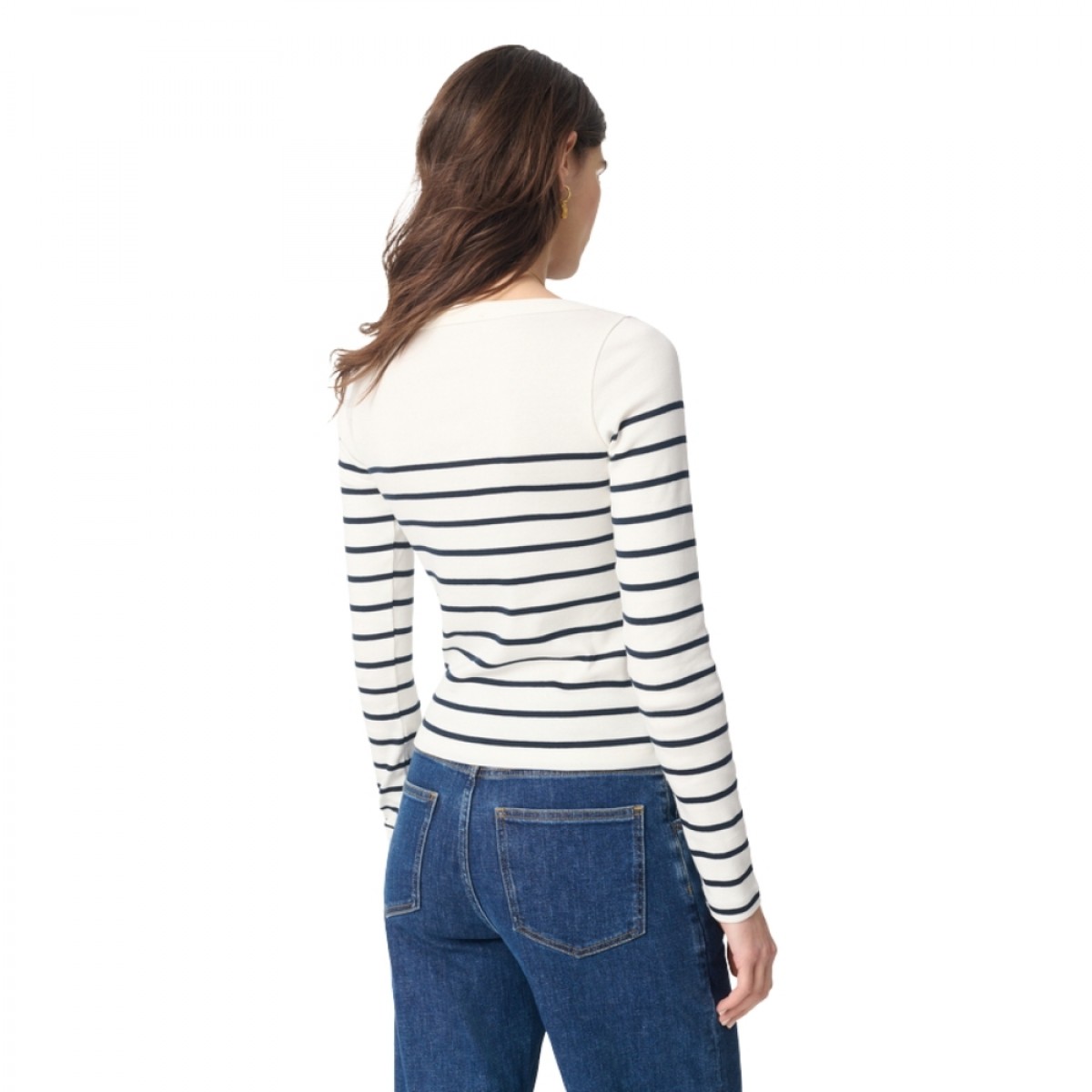 gaby ls tee - ecru marine - ryg