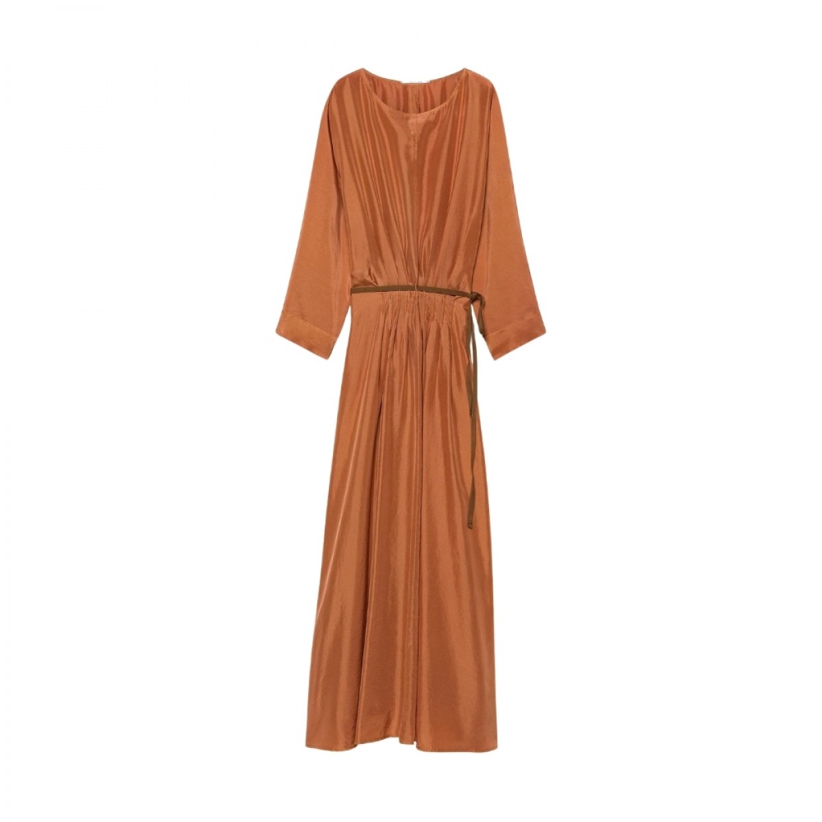 pomandére silk habutai dress - apricot - front