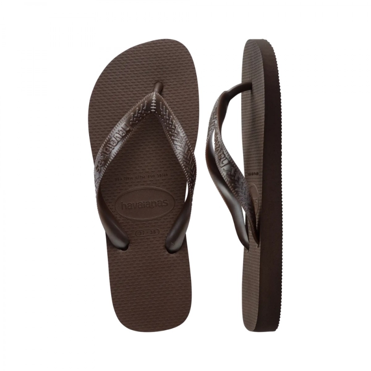 havaianas top tiras - dark brown - sæt