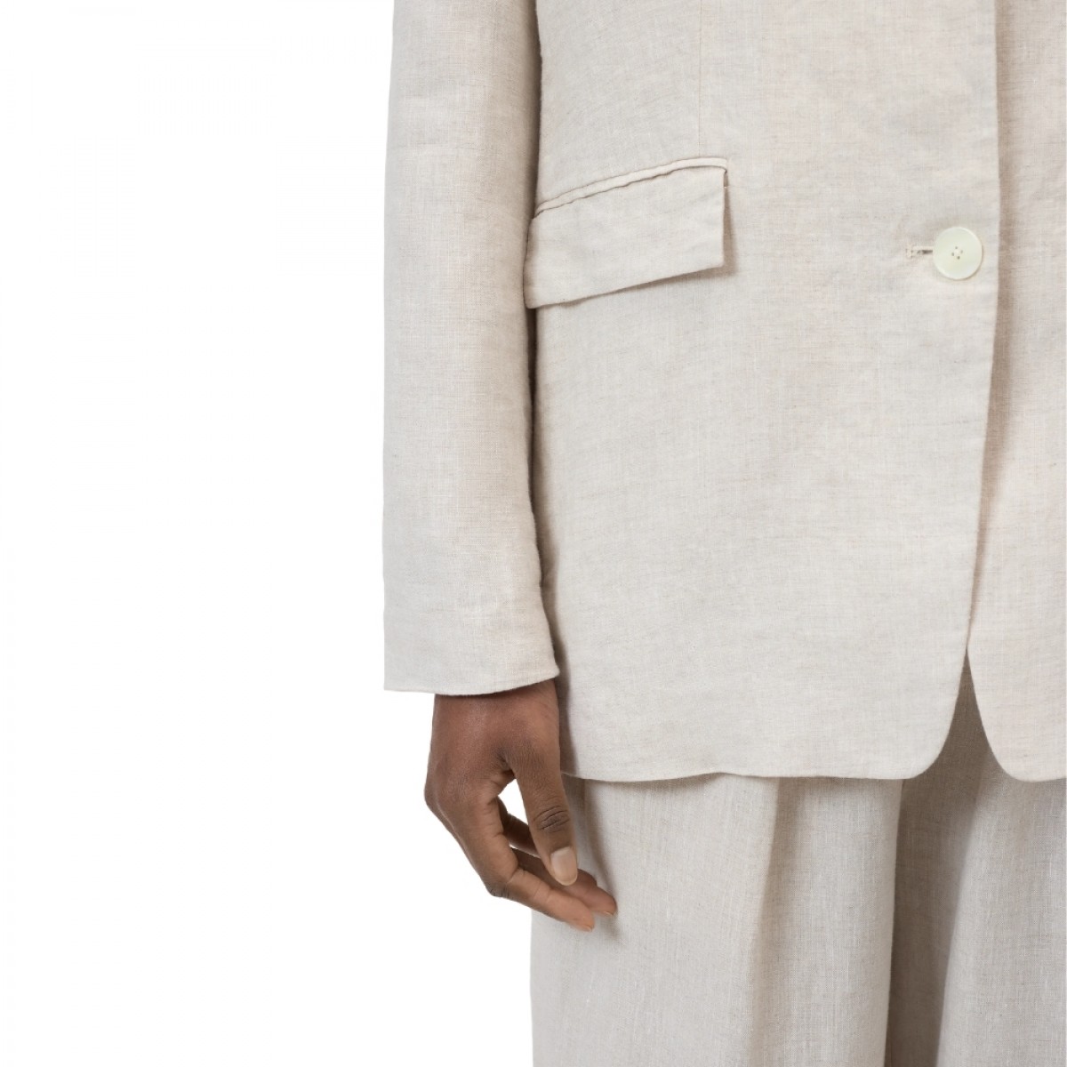 closed lola blazer linen - mud grey - lomme