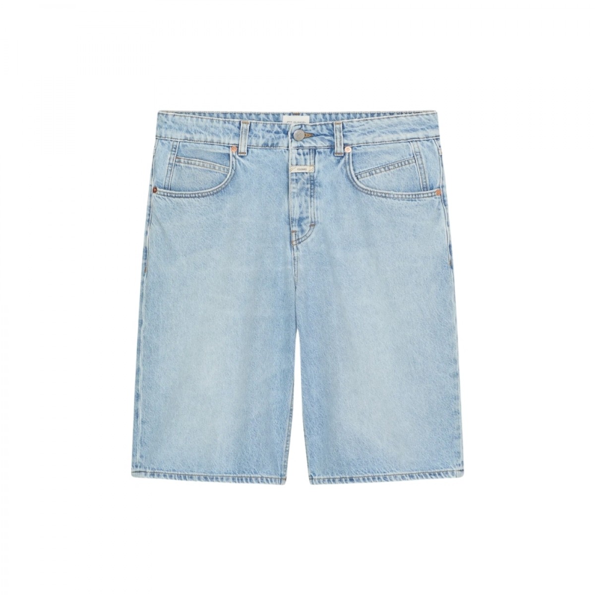 closed jenica wide shorts - light blue - front