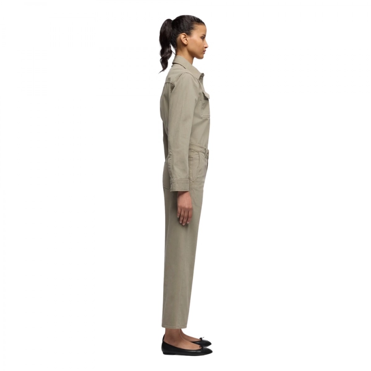 stovepipe straight ankle comfort twill - military - fra siden 