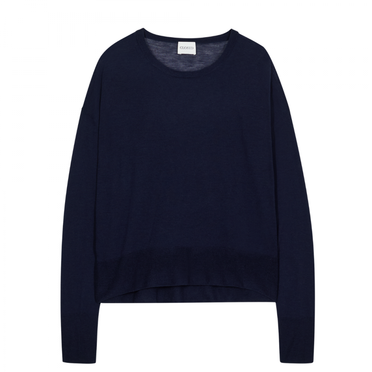 closed crew neck long sleeve - dark night - front