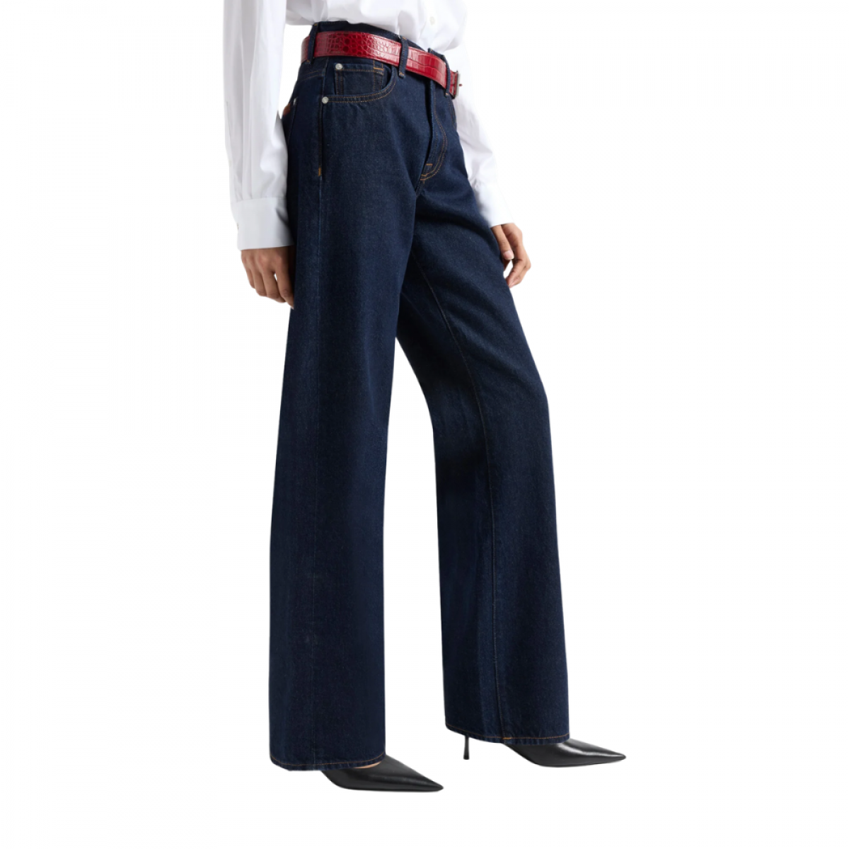 tess trouser iron blue - dark denim - fra siden 