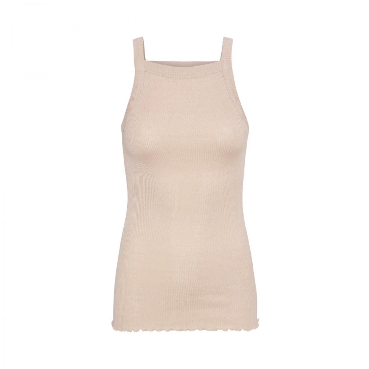 silky daze top - rosie beige - front