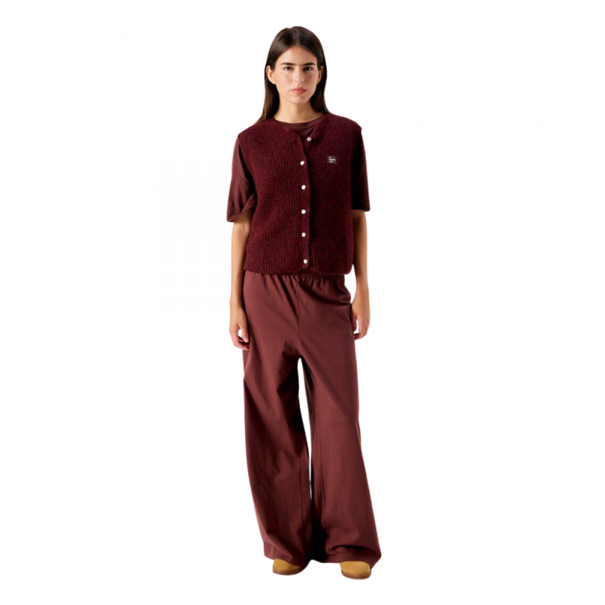 women's gilets east - acerola melange - look